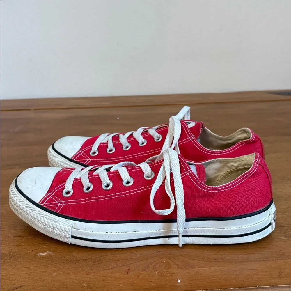 Converse All Star Red Canvas Sneakers Size 8